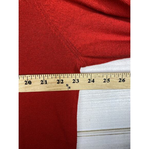 Orvis Sweater Mens L Red 1/4 Zip Long Sleeve Mock Neck Cotton Silk Cashmere - Picture 8 of 10